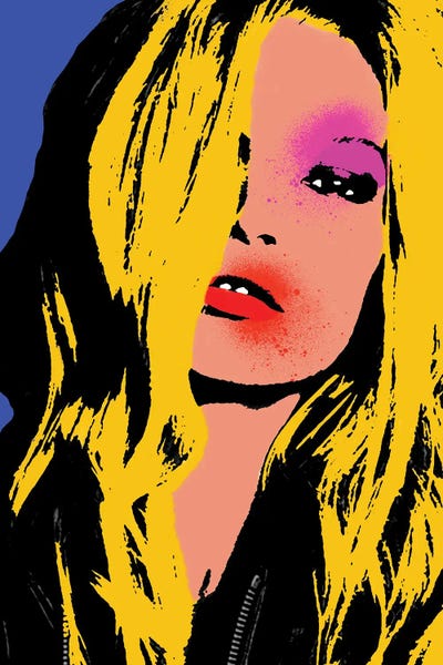 AWESOME EARLY KATE MOSS STYLE ICON CANVAS POP ART PRINT PICTURE Art Williams #04